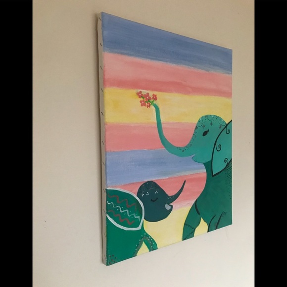Elephant painted canvas - Picture 2 of 8